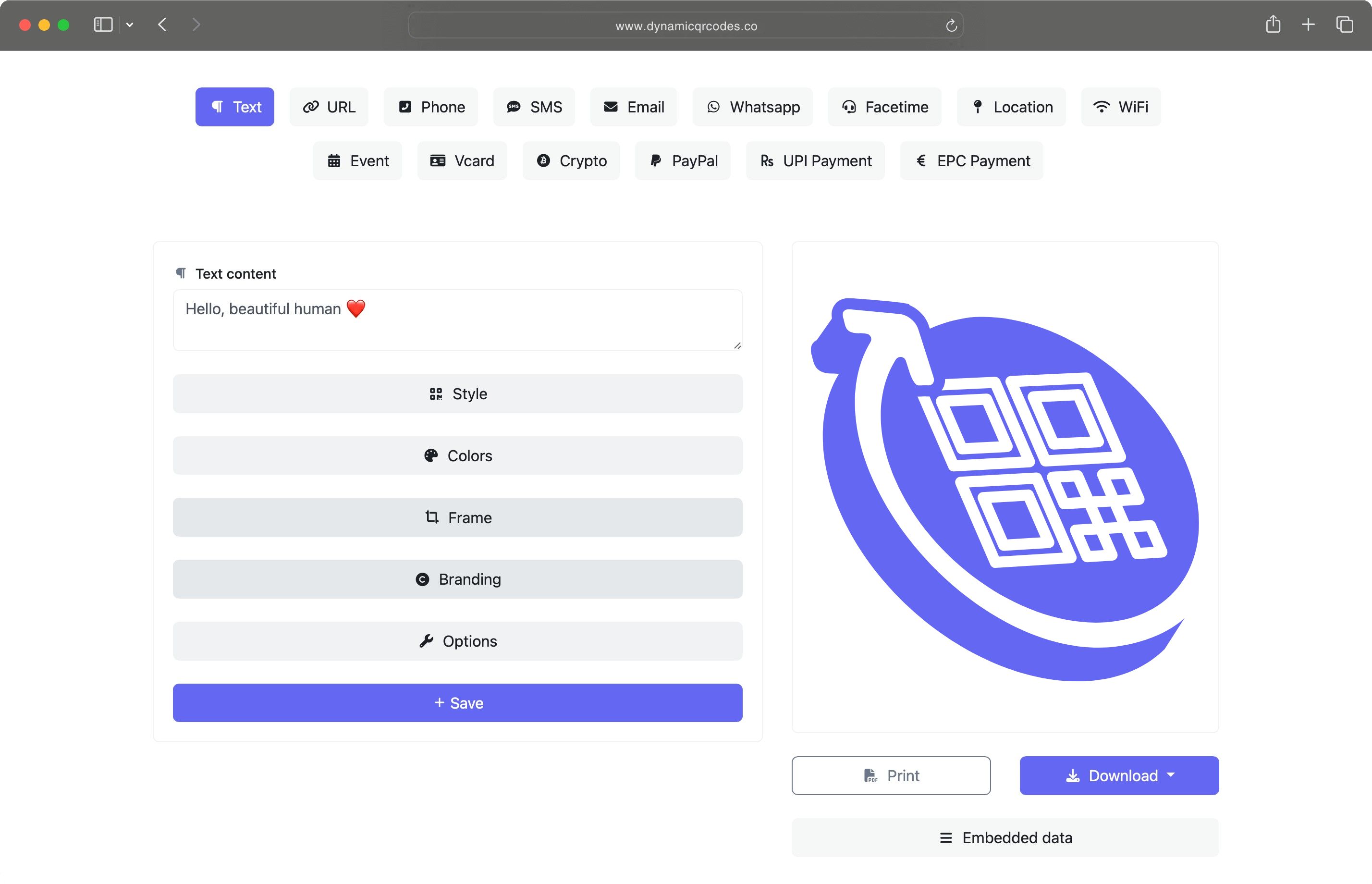 Screenshot of app dashboard